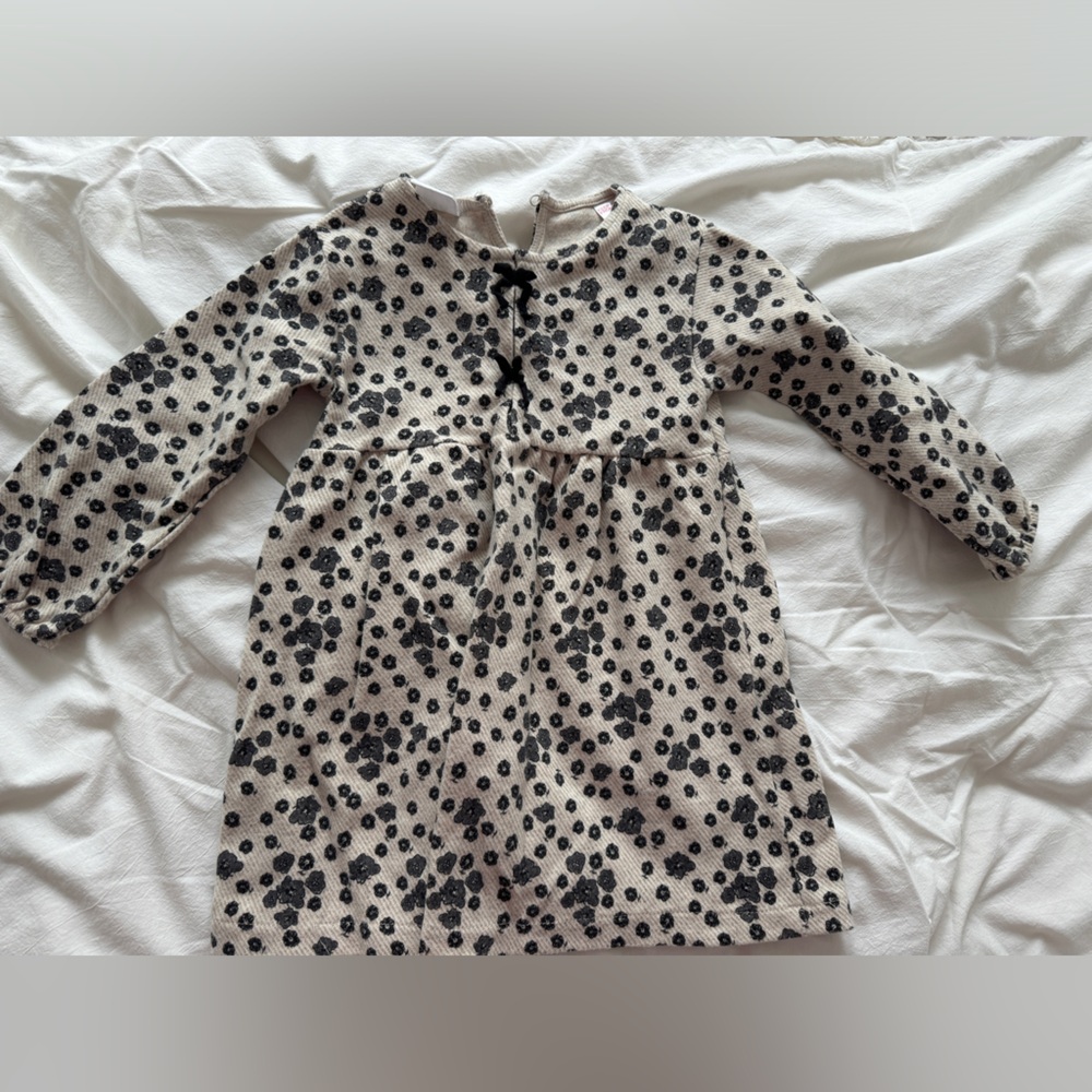 Zara Cream and Black flower dress